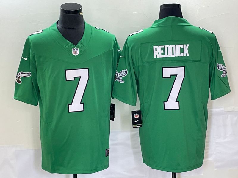 Men Philadelphia Eagles #7 Reddick Green Nike Throwback Vapor Limited NFL Jersey